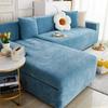 Fluwelen Bankhoezen Elastische Bankhoes Verdikken Stretch Slipcover voor Woonkamer 2/3 Zits Fauteuil L-vormige Bankhoes