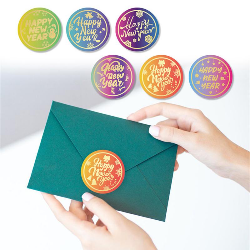 Envelope Stickers Hot Stamping Gift Packaging Household Products Self-adhesive Stickers Christmas Christmas Decoration Candy Box
