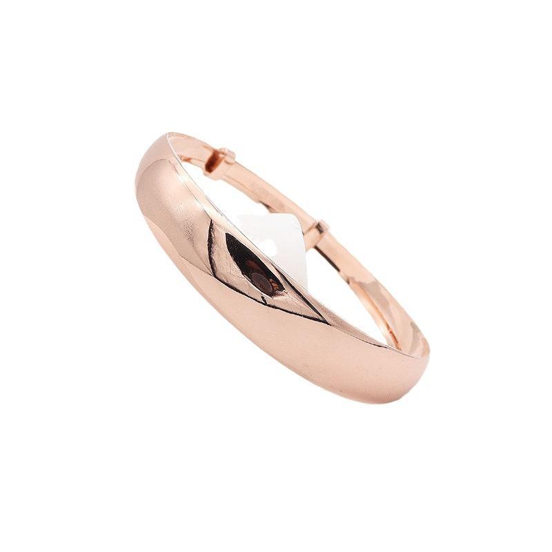 Purple Gold Fashion Luxury Simple Smooth Pull Bracelet Rose Gold Plated Round Belly Bracelet Jewelry