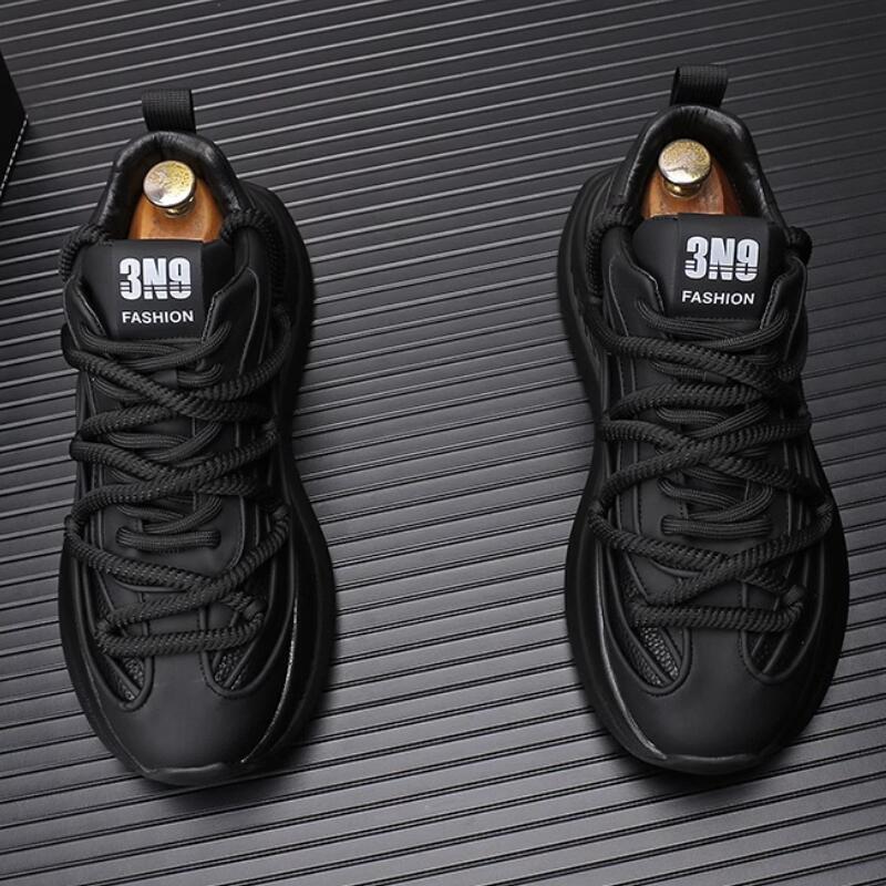 Fashion Men's new autumn and winter cashmere warm cotton shoes with thick soles inside heightening leisure sports shoes  a40