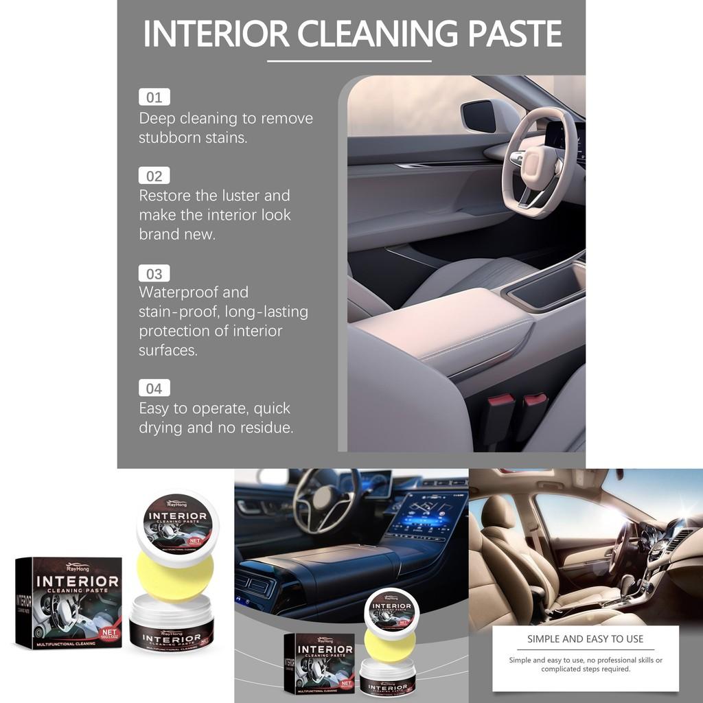 Rayhong Car Interior Cleaning Paste Premium Foam Leather Cleaner For Seats 100g With Sponge