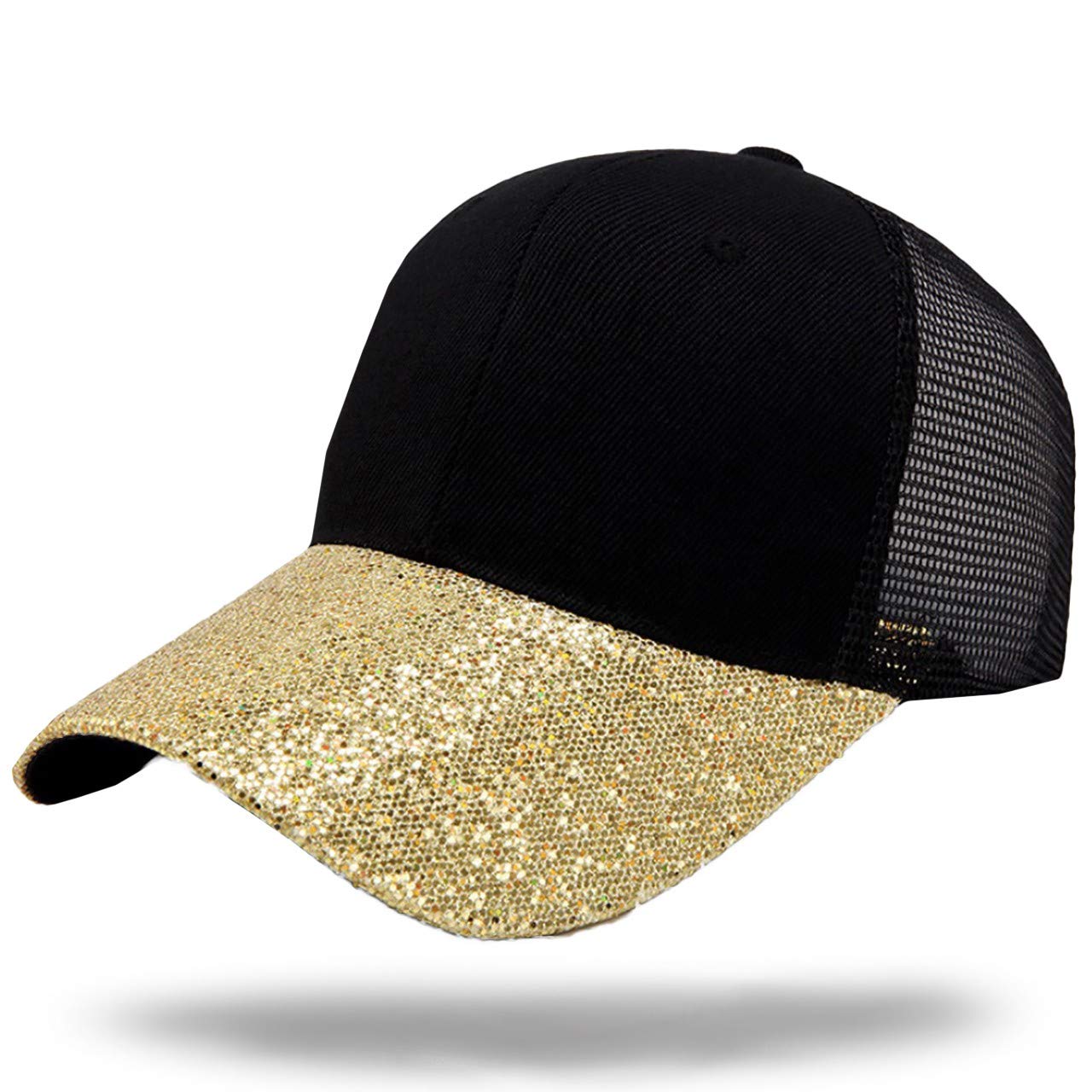 

БЕЛАЯ КЛЫКА Шляпа Сетчатая Кепка Блестящая Однотонная Стильная Повседневная CA166 Женская (04 Золотой)