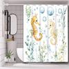 Sea World hippocampus Bathing Curtain  Bathroom Nordic green leaf  Shower Curtain Waterproof With 12 Hooks Home Deco