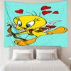 Tweety Print Tapestry, Backdrop, Easy Setup, Ideal for Bedroom, Office & Living Room, with Aesthetic Wall Hanging Decor.