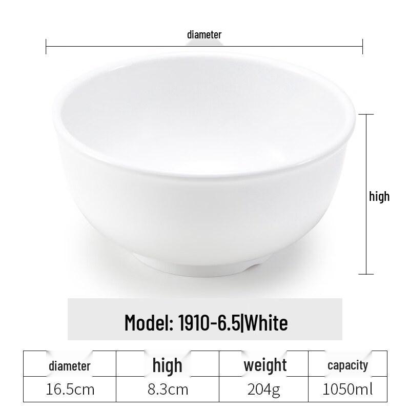 Yipan Melamine Resin Deep Bowls, 5-Pack