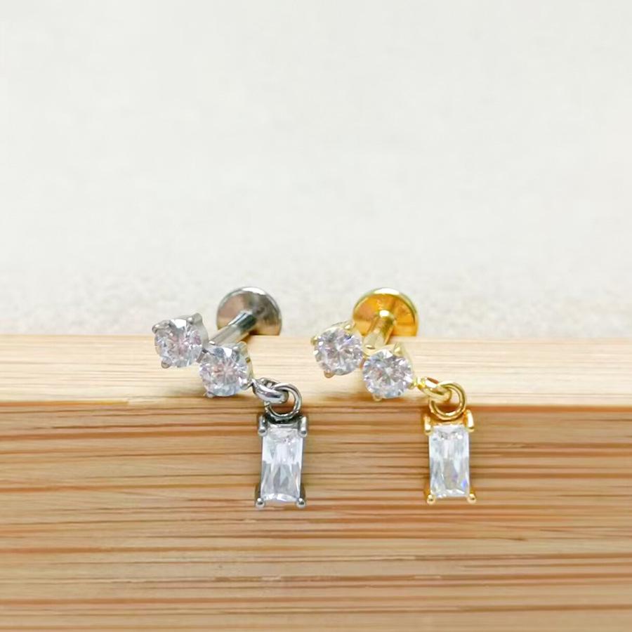 F136 Titanium Zircon Pendant Tragus Stud Cartilage Piercing Jewelry