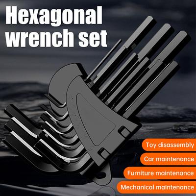 9PCS Allen Key Set L Wrench Kit For Allen Screw Long Arm Hex Key Set 1.5mm To 10mm Hexagon Spanner Hand Tools For Bicycle Repair