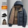 Graphene Warm Windproof Jacket Men Winter Fashion Comfortable Thickened Outdoor Hooded Overcoat Male Casual Clothes