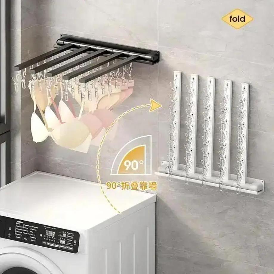 Víceúčelový skládací sušák na prádlo Bez vrtání Domácnost Kuchyně Koupelna Balkon Závěsný sušák na prádlo Spodní prádlo Ponožky