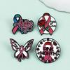 Creative Pink Ribbon Brooch: Prevention Propaganda Alloy Badge Ornament