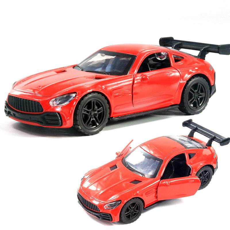 Bag 1:36 Alloy Sports Car Model with Sound and Light Pull Back Door Children's Toys Car Boy Women's Gifts Wholesale