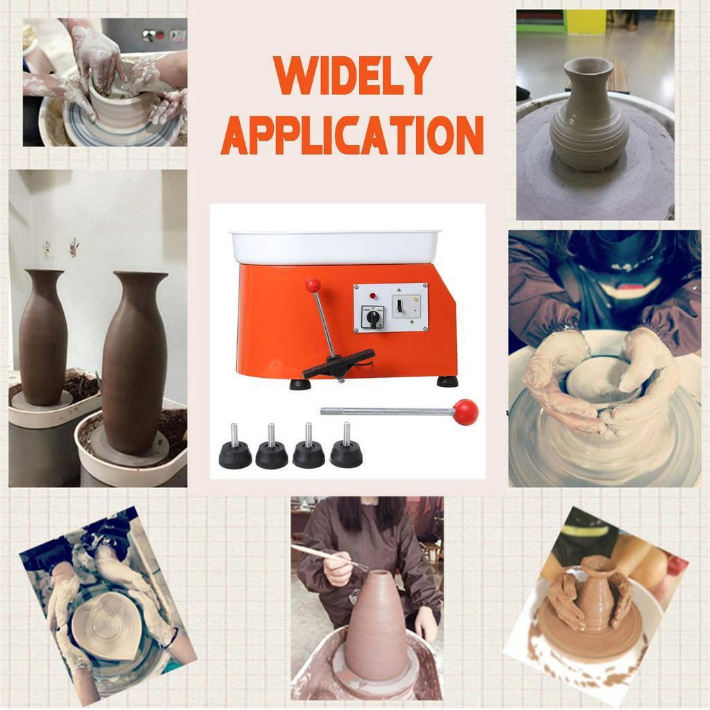 600W DIY Electric Pottery Wheel Ceramic Machine Foot Pedal Clay Pottery Forming Ceramic Works Art Work Mould Orange53 x 41 x 37 cm
