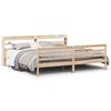 VidaXL Bed Frame with Headboard 200x200 Cm Solid Pine Wood, Bed, Solid Wood Bed Frame, Bedroom Furniture At 3306692