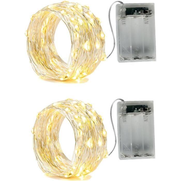 Guirlande Lumineuse - BXROIU - 50 LEDs - 5 Mètres - Pile - Fil d'argent - 2 Modes
