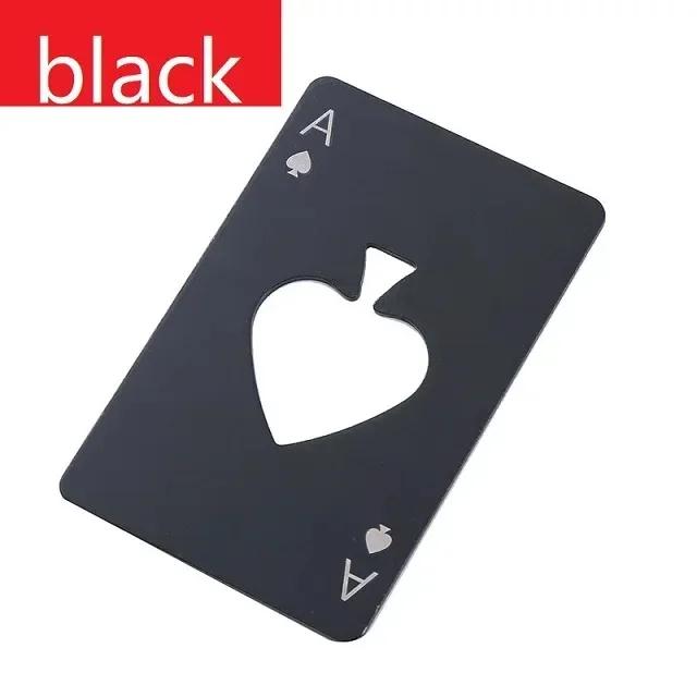 Poker Bottle Opener Portable Stainless Steel Bottle Opener Ace of Spades Credit Card Bottle Opener Cocina Accesorio Cheap чёрный