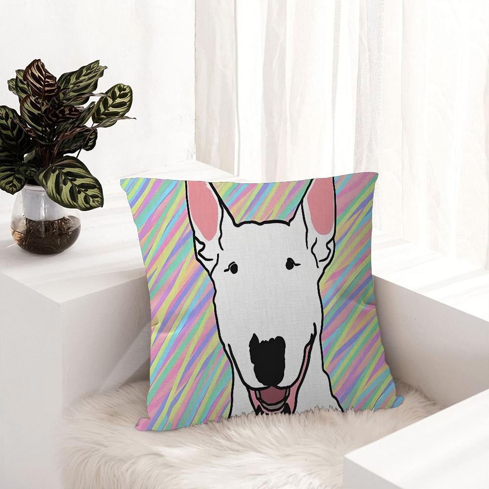 English Bull Terrier Dog Cushion Cover Inches Farmhouse Decor Home Throw Pillow Covers for Couch Decorations