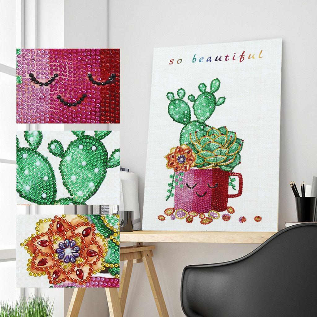 Ny spesiell form diamantmaleri Blomst Scenisk mønster DIY 5D Del Drill Kryssstingsett Krystallkunst Rhinestone Broderi