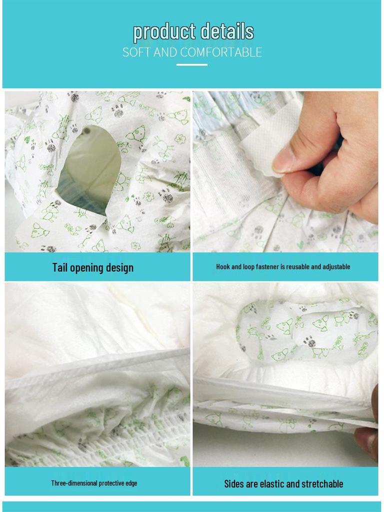 Disposable Male Dog Diapers for Teddy, Bichon Frise, and More - Pet Sanitary Underwear