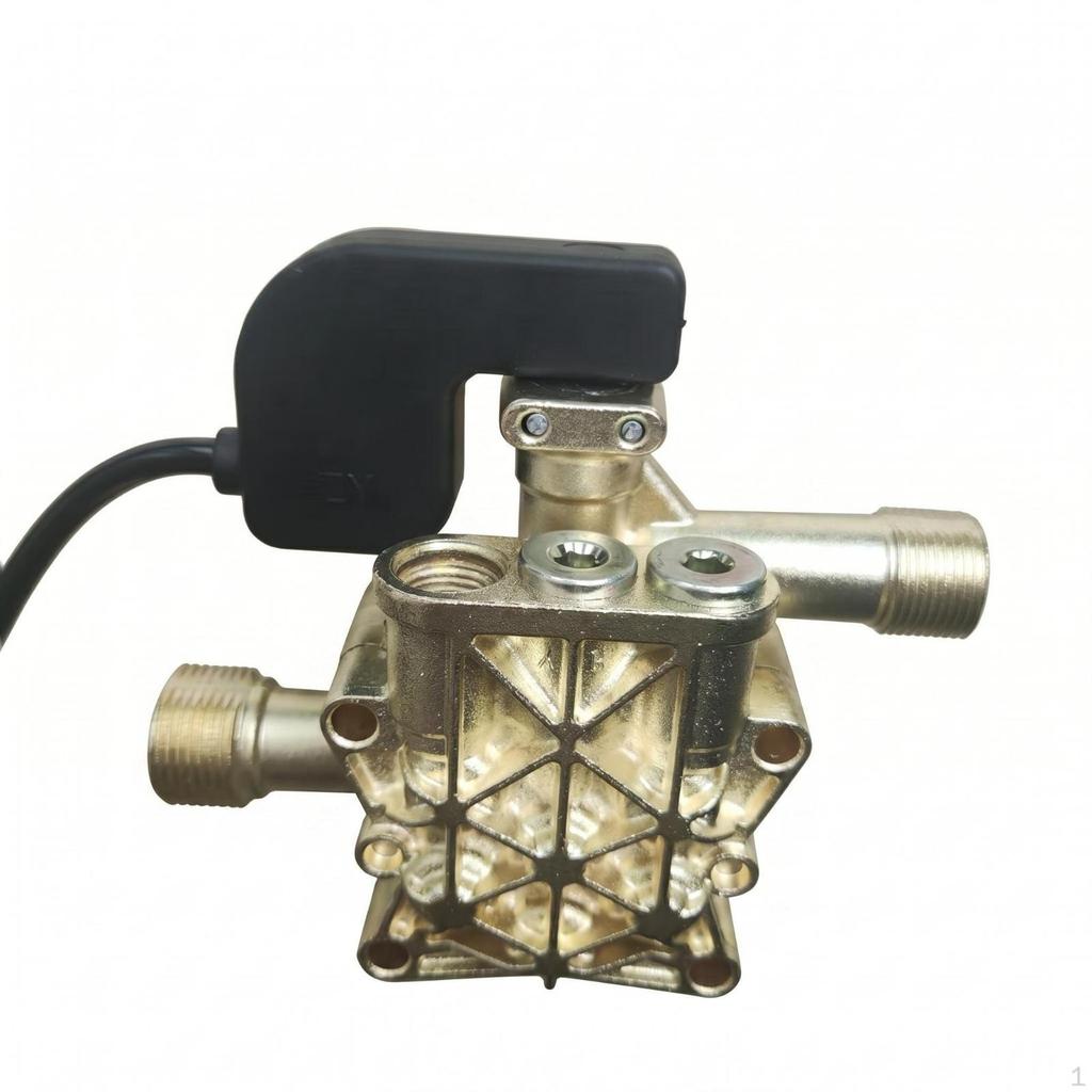 Car Washer Pump Head Ribbed Casting Pressure Metal Body Machine Part Black No Gauge