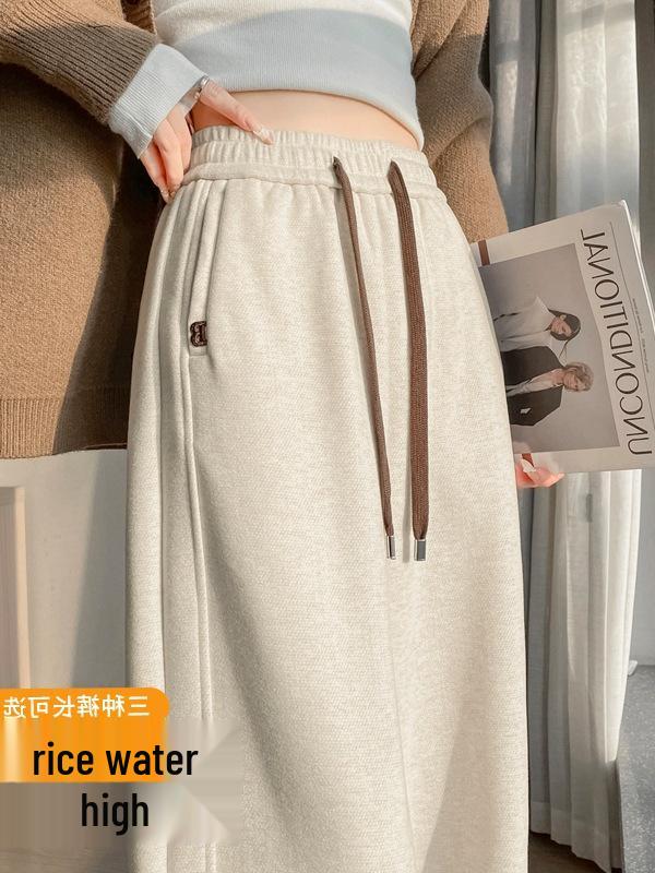 Women's New Spring High-Waisted Rice Pants - Narrow Straight-Leg, Casual Wide-Leg, Floor-Length