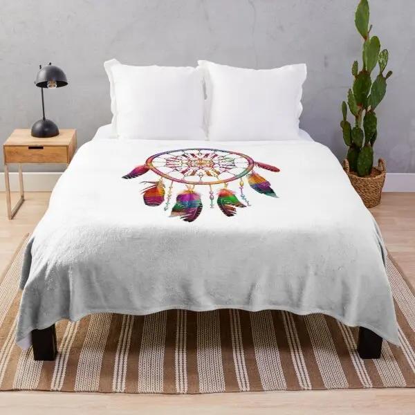 Colorful Dreamcatcher Bohemian Super Soft Fleece Throw Blanket Lightweight All Season Warm King Queen Size Blanket Lightweight
