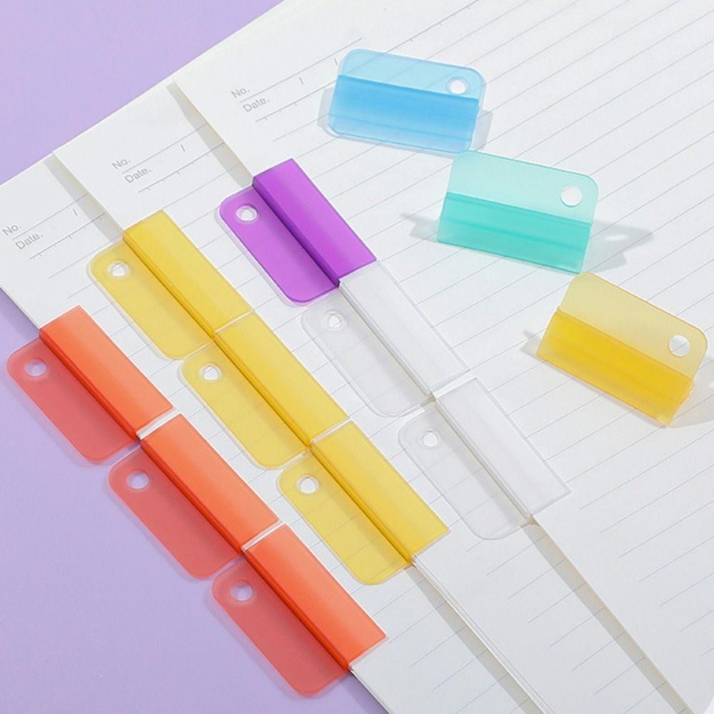 5pcs Plastic Index Clip Colorful Multi-function Bookmark Clip Transparent File Classification File Classification Clamp