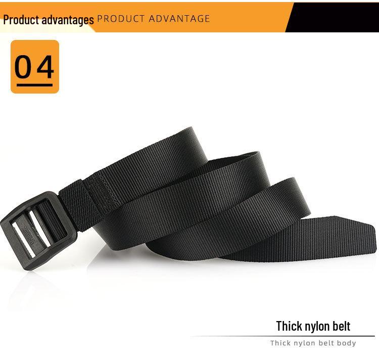 Męski pasek nylonowy 2025: Plastikowy pierścień D bez metalu, Codzienna letnia moda