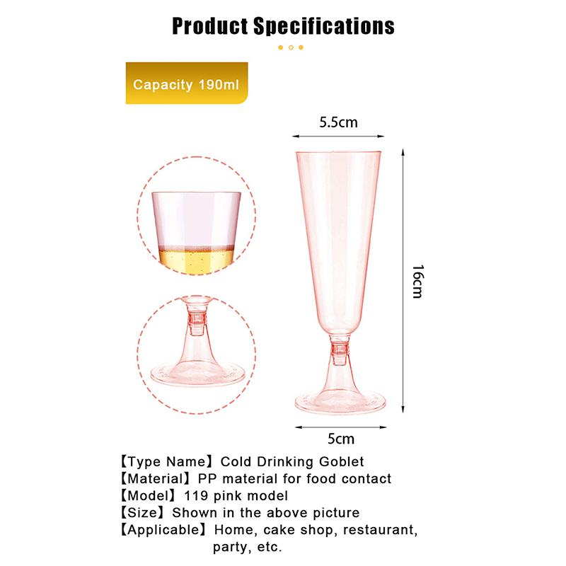 10 Stück Einweg-Plastik-Cocktailgläser Klare Martini-Gläser Rotwein-Pokal Eiscreme-Dessertbecher Mousse-Becher Pudding-Becher