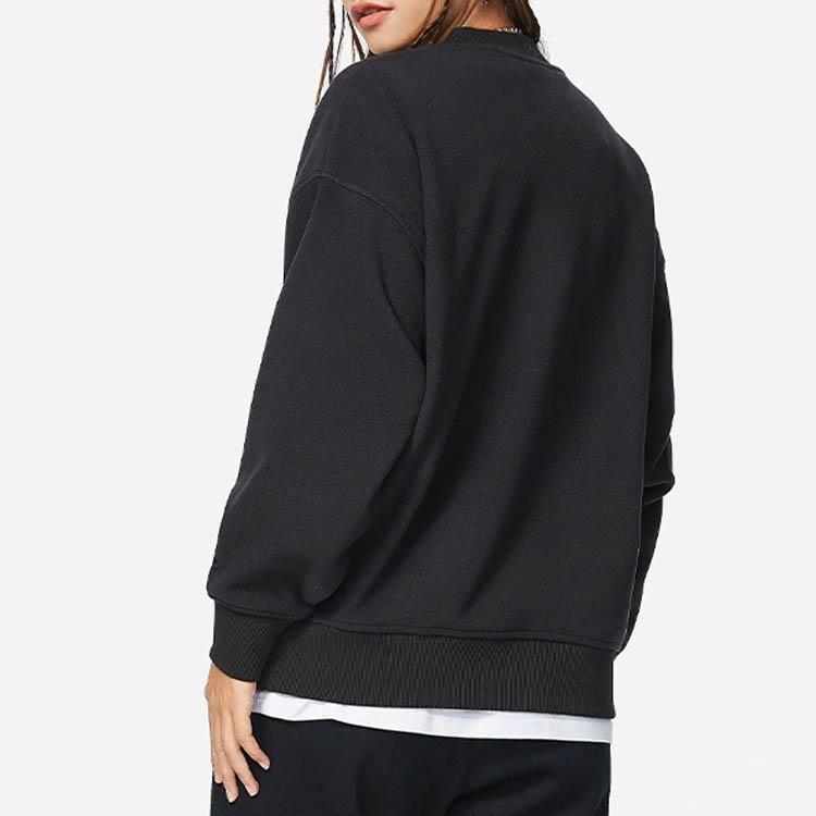 Li Ning X Disney Toy Story Strawberry Bear Series Cartoon Print Fleece Loose Pullover Sweatshirt Women Sweatshirt Black AWDR758-3