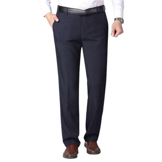 High Waist Zipper Button Fly Pockets Men Pants Summer Solid Color Straight Fit Casual Business Pants