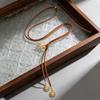 Gold Color CCB Star Sun Heart Y-Shaped Necklaces for Women Ladies Velvet Rope Tassel Long Necklaces Vacation Jewelry Accessories