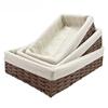 Handmade Woven Seagrass Storage Basket Organizer Bin for Desk Shelf Closet Farmhouse Decor for Snacks & Cosmetics
