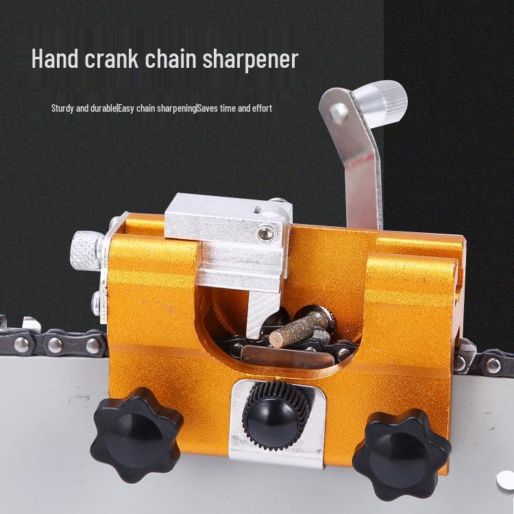 Manual Hand-cranked Chainsaw Chain Sharpener - Portable Handheld Grinder
