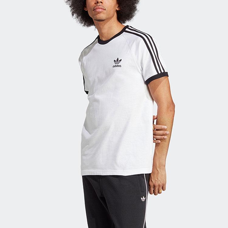 Adidas Originals Trefoil Letter Logo Print Crew Neck Short Sleeve T-Shirt Men Tops White IA4846