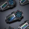 Motorcycle Intercom with OLED Display, Earphone Intercom, 3-Person Connection, 2-Person Simultaneous Talk, 1000M Communication Range, 48 Hours Continu