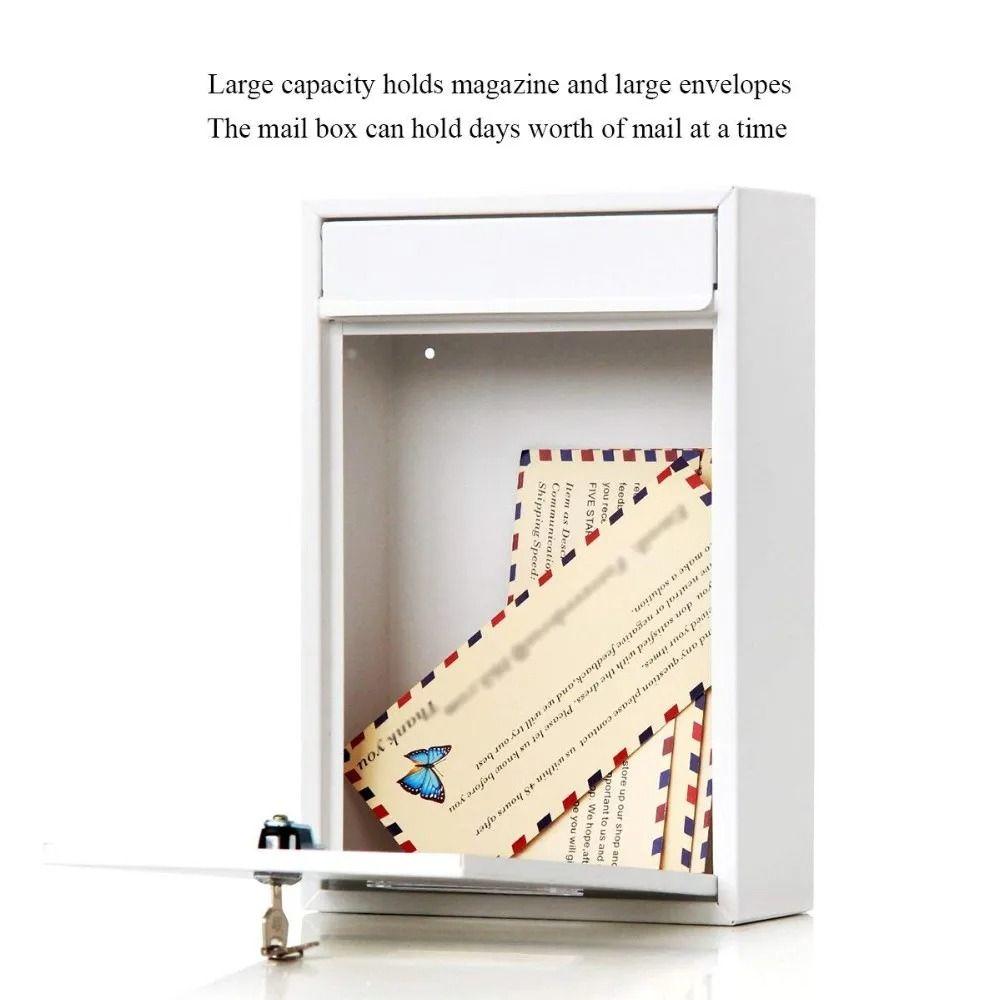 Iron Tinplate Letter Boxes Safe Locking Metal Email Suggestion Box Large Mail Drop Box  Garden
