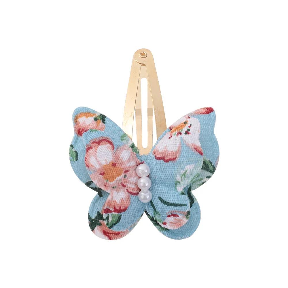 40 Style Butterfly Hair Clips Print Alloy Hairpin Simulated Pearl Bow Hair Clip Kids Hairbangs Diy Korean Accessories