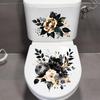 Waterproof Floral Toilet Decals No Residue Removable Self Adhesive Stickers for Temporary Bathroom Wall Decor