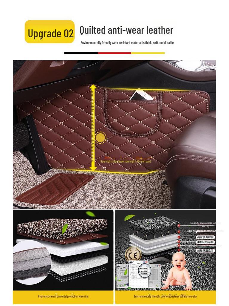 Geely Emgrand Custom-Fit Full Car Floor Mat for GL, GS, Star Rui, Boyue Pro, Vision X3/X6, New Binyue, Binrui.