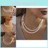 Modernt 2023 Dam Dubbellager Pärlhalsband Unik Geometrisk Design För Gatustil