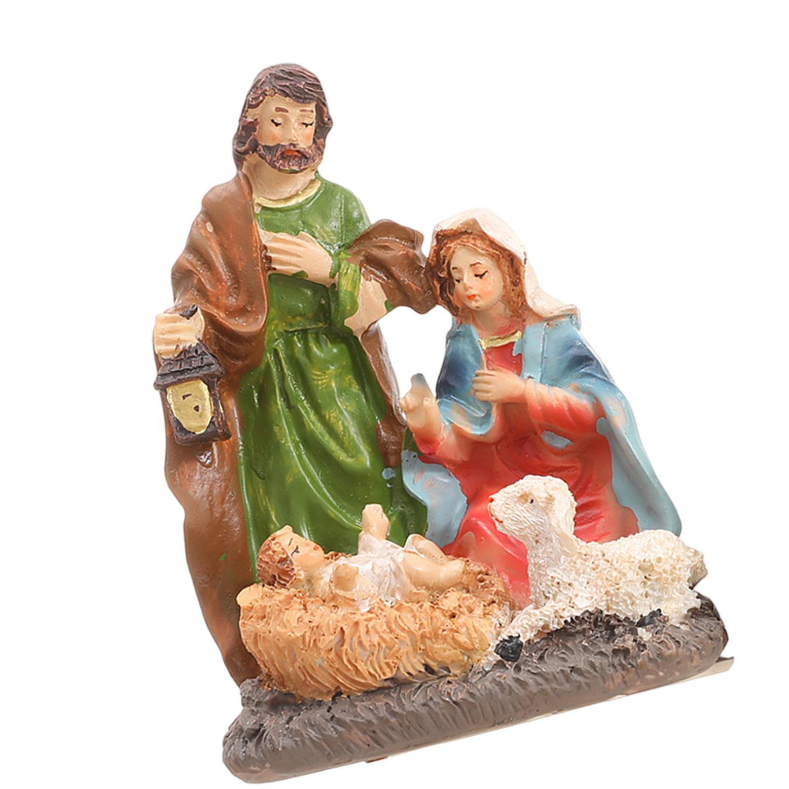 Religious Resins Nativity Scene Christmas Ornament Detailed Holy Family Display Home Accent Spiritual Holiday Gift
