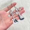 Y2K Guitar Keychain Heart Star Pendant Keyring Accessories Gift for Women Bag