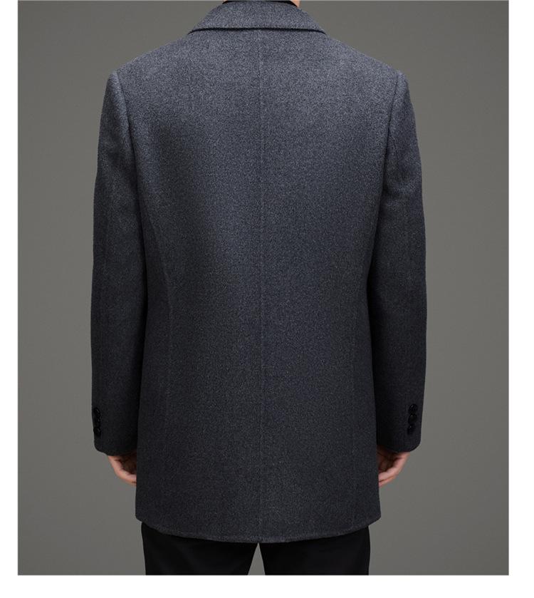 Men's Mid-Length Woolen Coat - Autumn/Winter Suit Collar Business Casual
