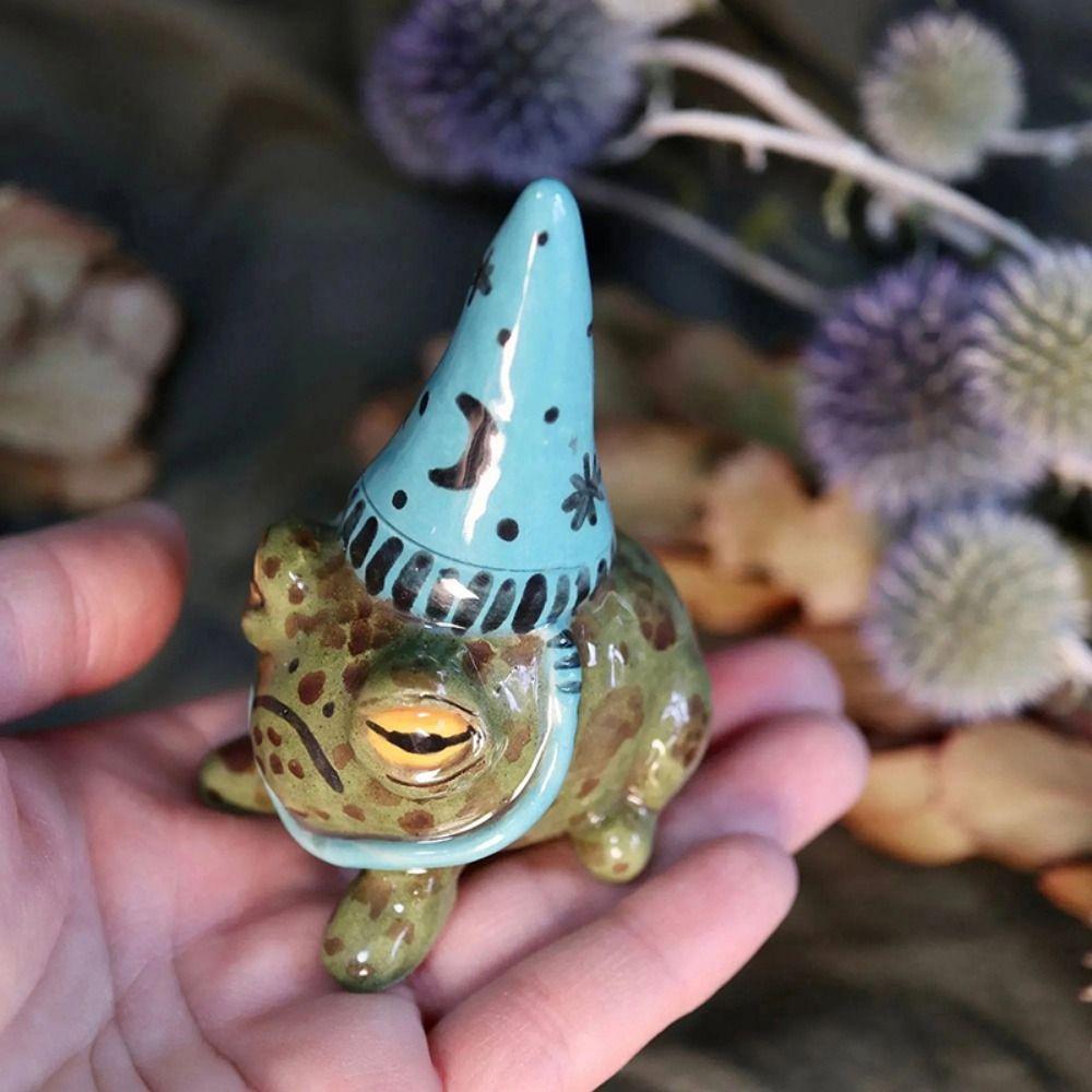 Small Cute Frog Statue Cartoon Resin Animal Ornament Funny Little Frog Statue  Bonsai
