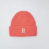R mark Knitted Hat for Women's Letters In Autumn and Winter Thickened Pure Color Couple Warm Ear Protection Cold Hat for Men's Wool Hat
