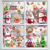 Christmas Cute Deer Santa Claus Snowflake Glass Door and Window Decorations Stickers