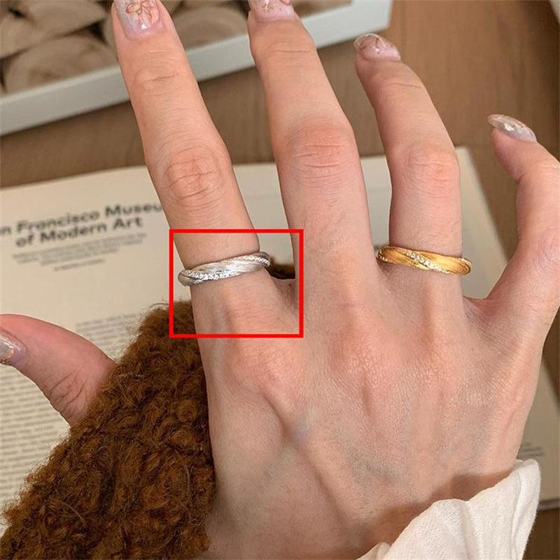 Li Luo Vintage Gold Brushed 925 Sterling Silver Adjustable Women's Ring