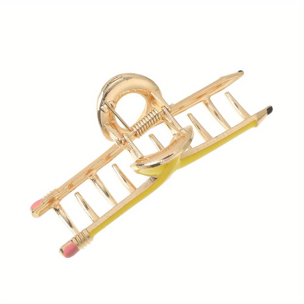 Cute Large Acrylic Pencil Design Hair Claw Clips for Women Girls Accessories Cartoon solid color Ponytail Hairgrip New 2024