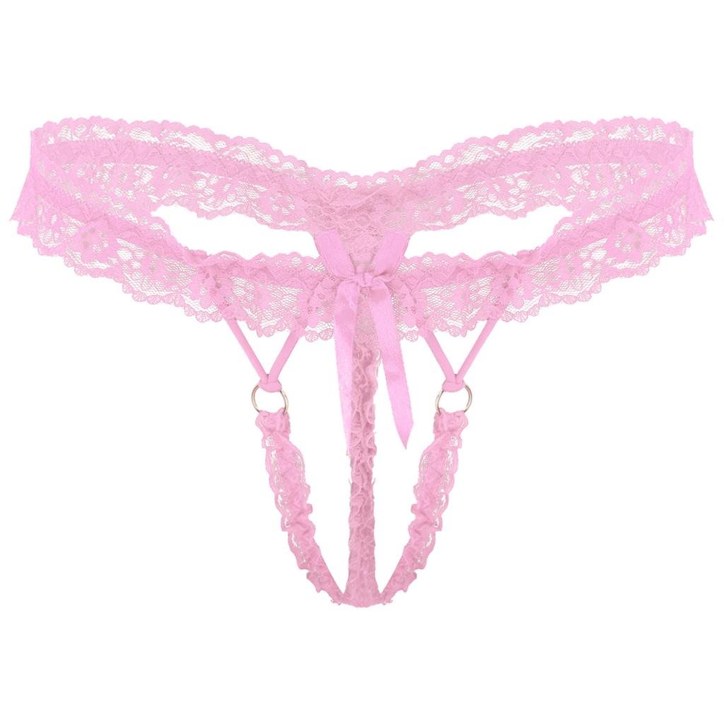 Pánské nylonové kalhotky G-string tanga Krajkové spodní prádlo T-back Shorts
