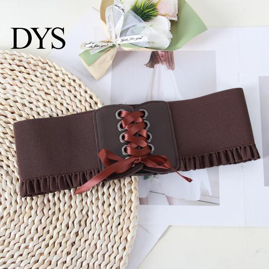 Women Wide Belt Corset Waist for Lace Up Tied Waspie Trendy Elastic Dresses Halloween Pirate Costume Accessory Retro Design